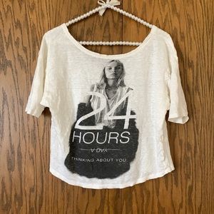 Zara‎ T-shirt collection white “24 hours a day thinking about you”